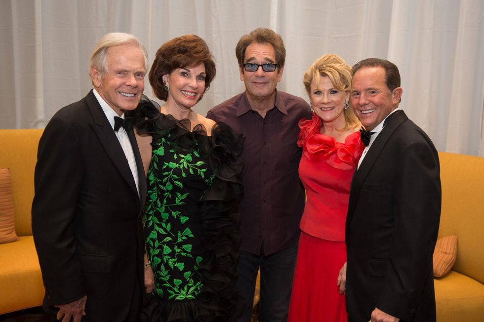Symphony Ball, May 2015, Jim and Sherry Smith; Huey Lewis; Lisa and Jerry Simon