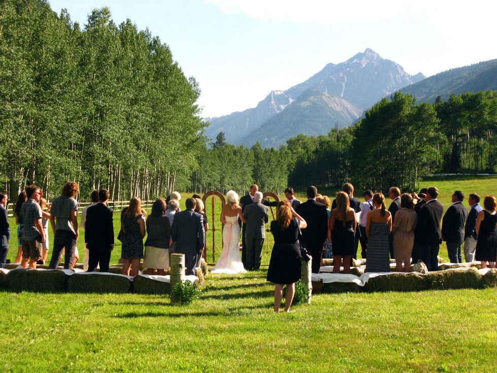 T Lazy 7 Ranch Aspen Ceremony Meadow with wedding
