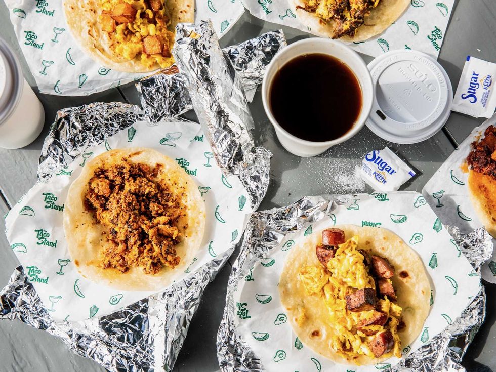 Taco Stand Memorial breakfast tacos