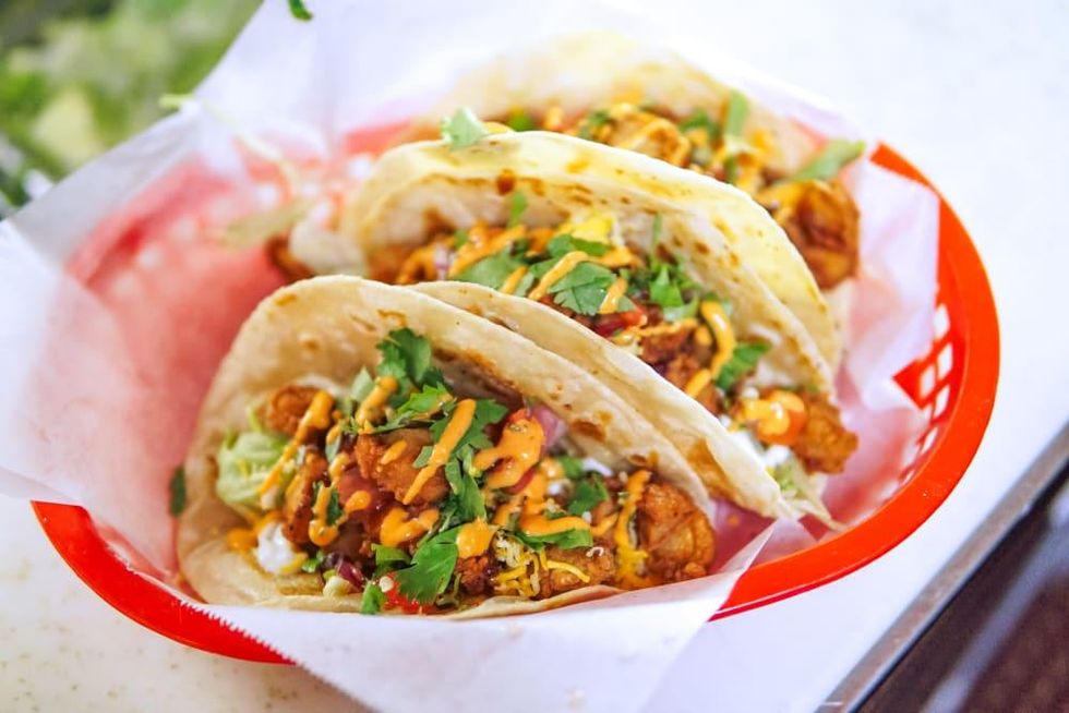 Tacos A Go Go Sticky's chicken taco