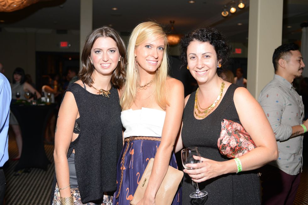 Tamar Mendelssohn, from left, Kendall Hanno and Anne Fisher at the ZooZa Event at Hotel ZaZa August 2014