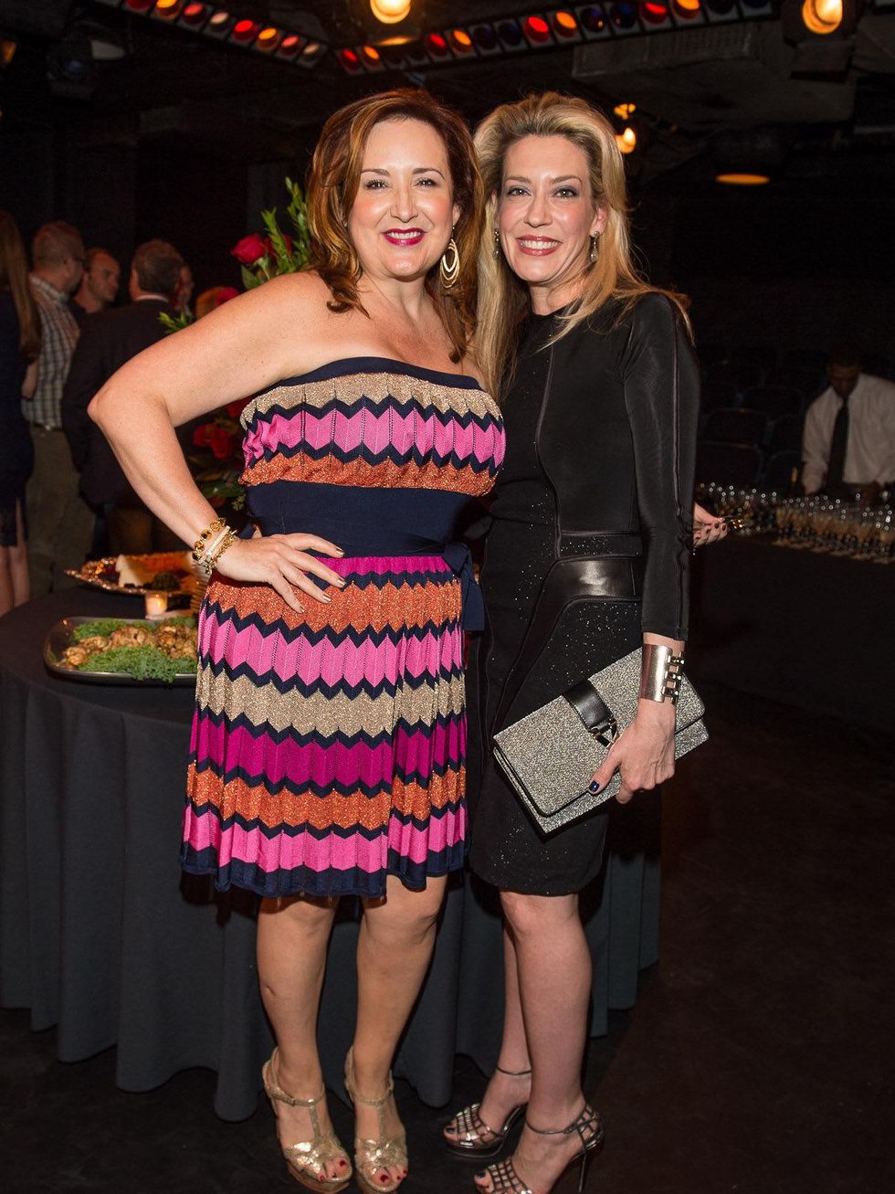 Tara Simon, left, and Mauri Oliver at George Lancaster's birthday bash October 2013