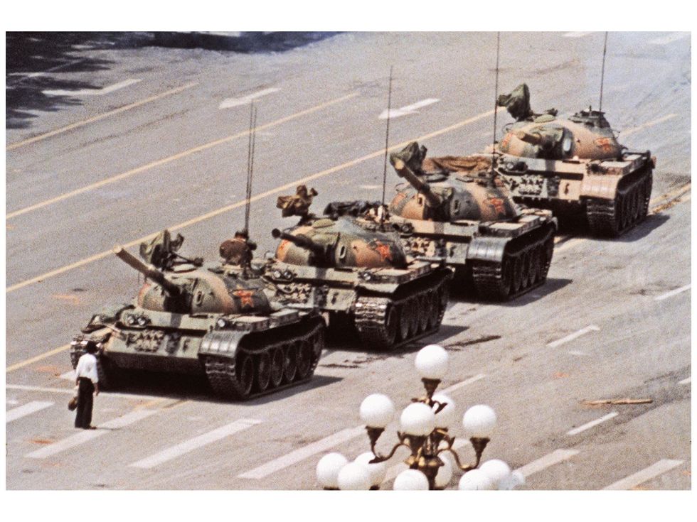 Tarra Gaines The Menil Gandhi exhibition October 2014 Tank_Man_Jeff_Widener