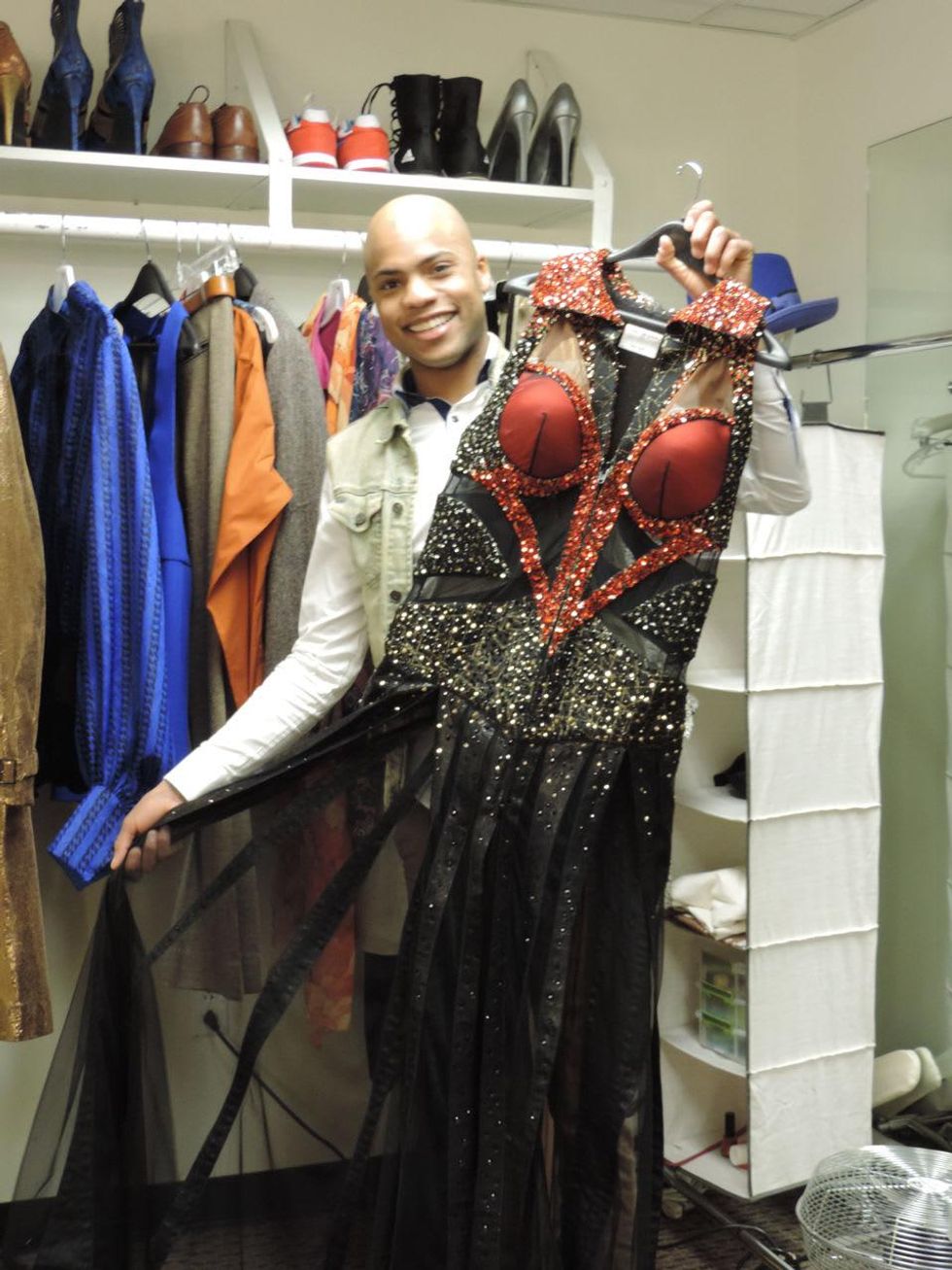 Tarra Gaines TUTS Kinky Boots Darius Harper as Lola February 2015 Harper & gown