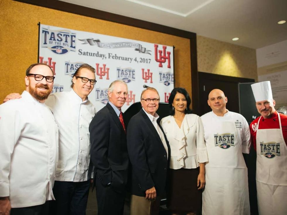 Taste of the NFL Jon Buchanan, Robert Del Grande, Robert C. Robbins, Wayne Kostroski, Renu Khator, Mark Riley, Brent Gorman