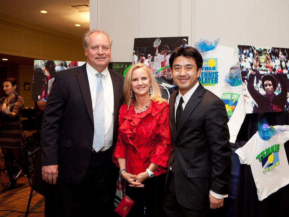 Ted and Dayna Erck, from left, with Jeff Lin at the Houston Tennis Association Gala February 2014