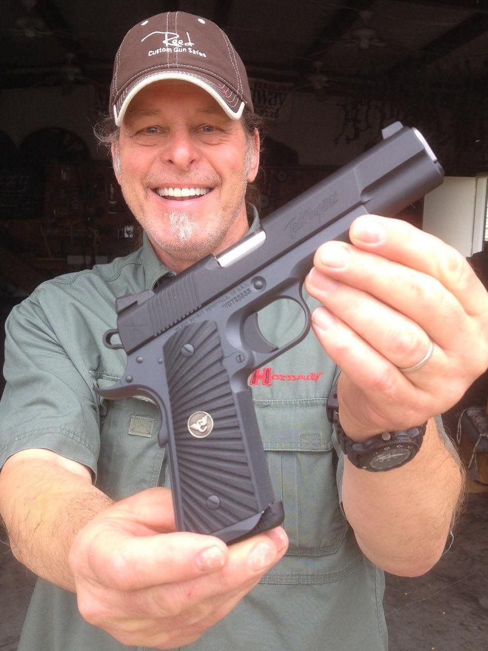 Ted Nugent with Wilson combat pistol