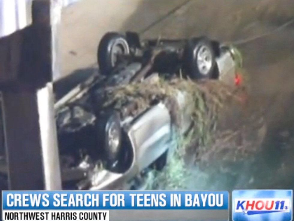 teenagers who went missing after crashing into White Oak Bayou over the weekend September 2013