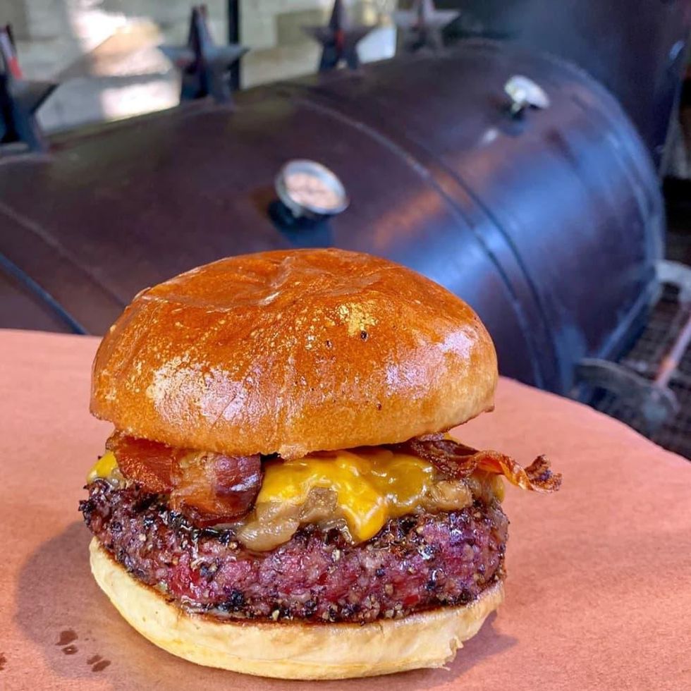 Tejas Chocolate & Barbecue smoked cheeseburger