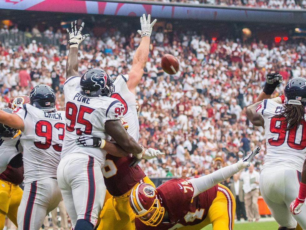 Texans Skins field goal block