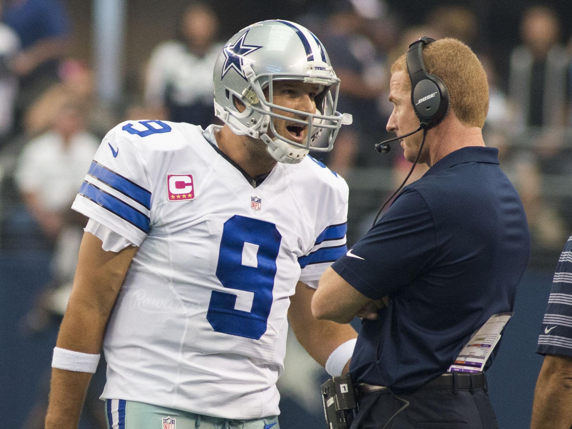 Texans vs. Cowboys Oct. 5, 2014 Texans 9 arguing with coach