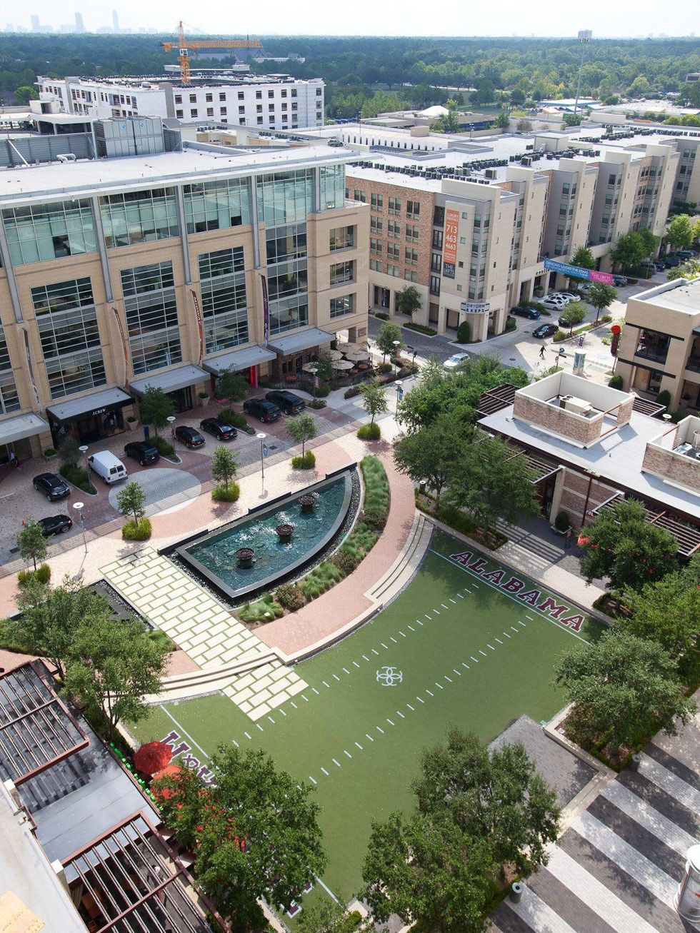 Texas A&M yell practice at CityCentre September 2013 field