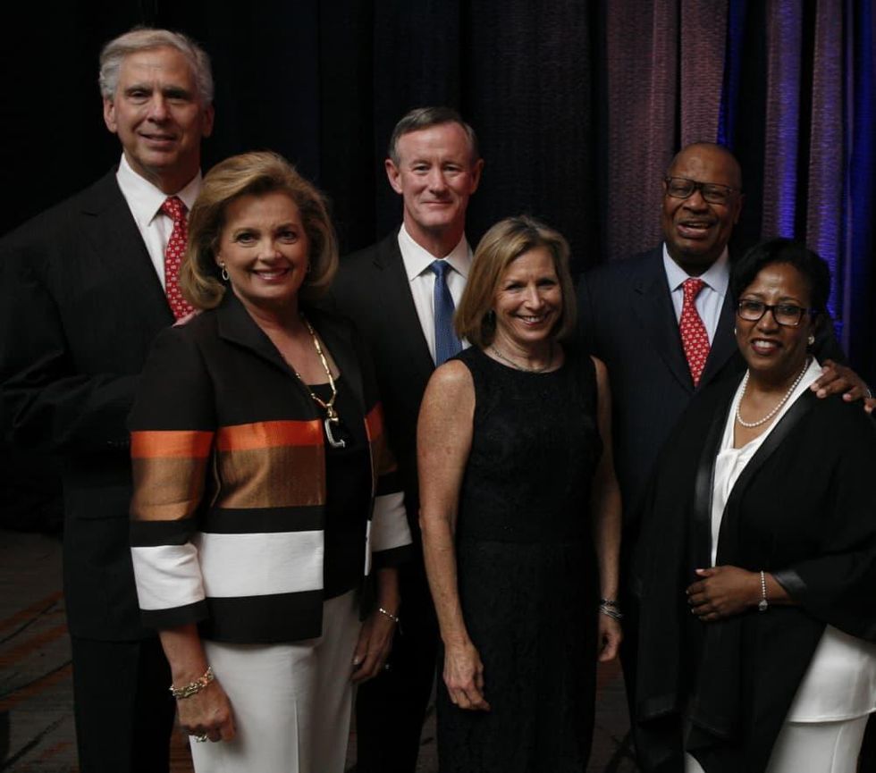 Texas Children's Cancer Center dinner, 5/16 Jim Gordon, Nancy Gordon, Chancellor William H. McRaven, Georgeann McRaven, Jodie Jiles, Sonny Jiles.