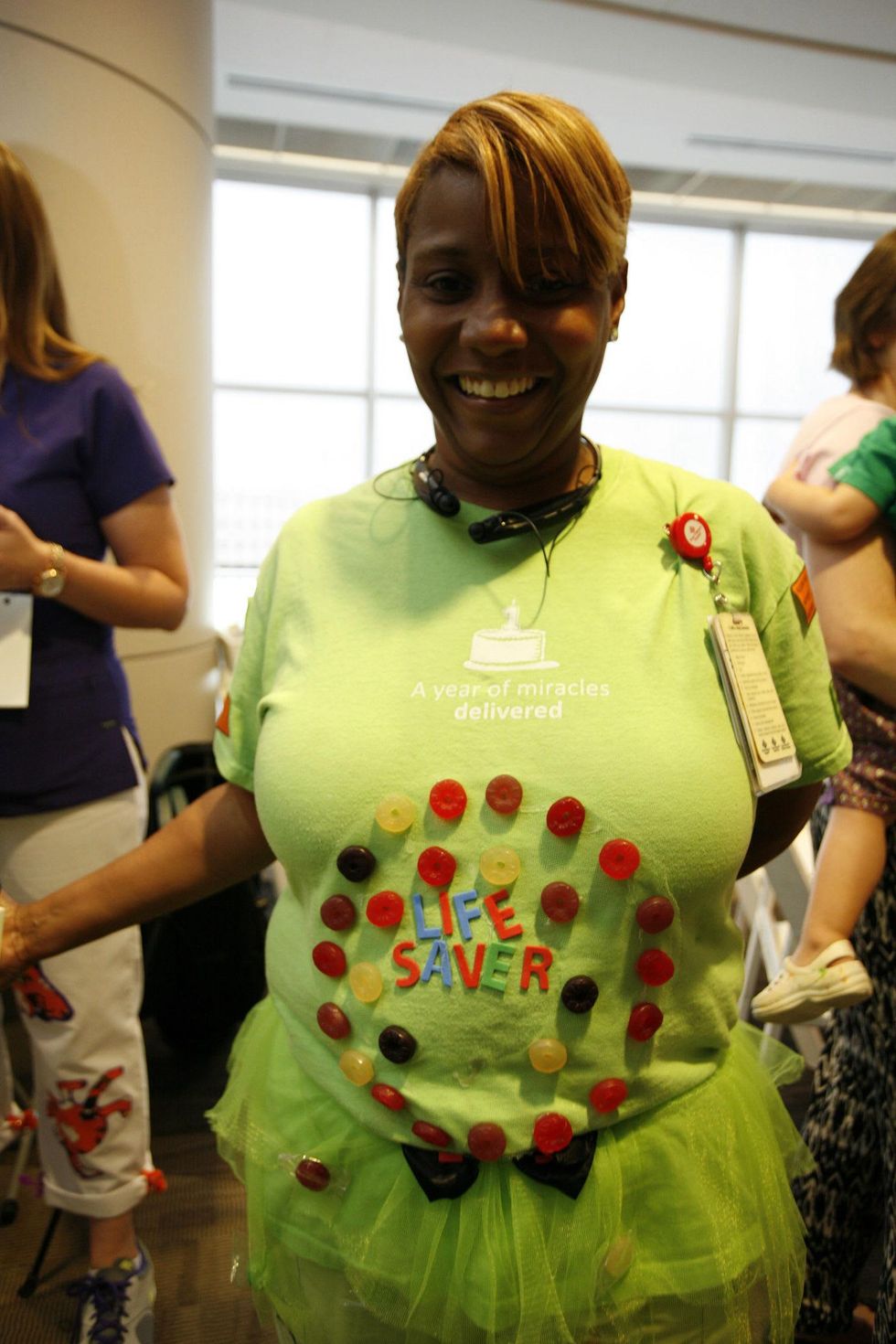 Texas Children's Hospital NICU nurse made sure her outfit reflected her job \u2013 Life Saver - at Bad Pant Open kick-off party
