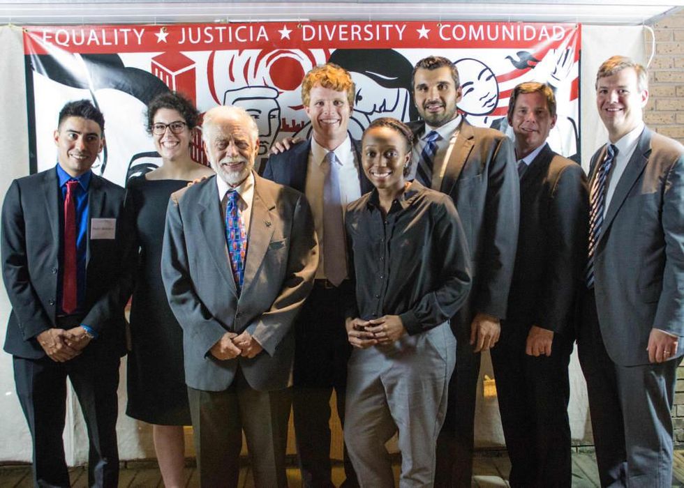 Texas Civil Rights Project fundraiser Pedro Blandon, Wallis Nader, Jim Harrington, Joe Kennedy III Porscha Brown, Amin Alehashem , Kyle Wright