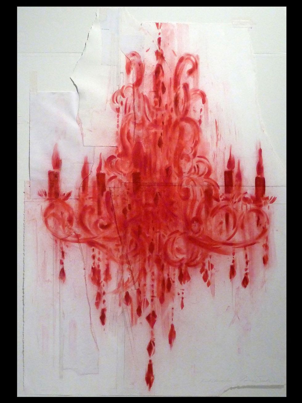 Texas Contemporary Art Fair, show artwork, October 2012, James Drake - Red Chandelier, BLACK SPACE