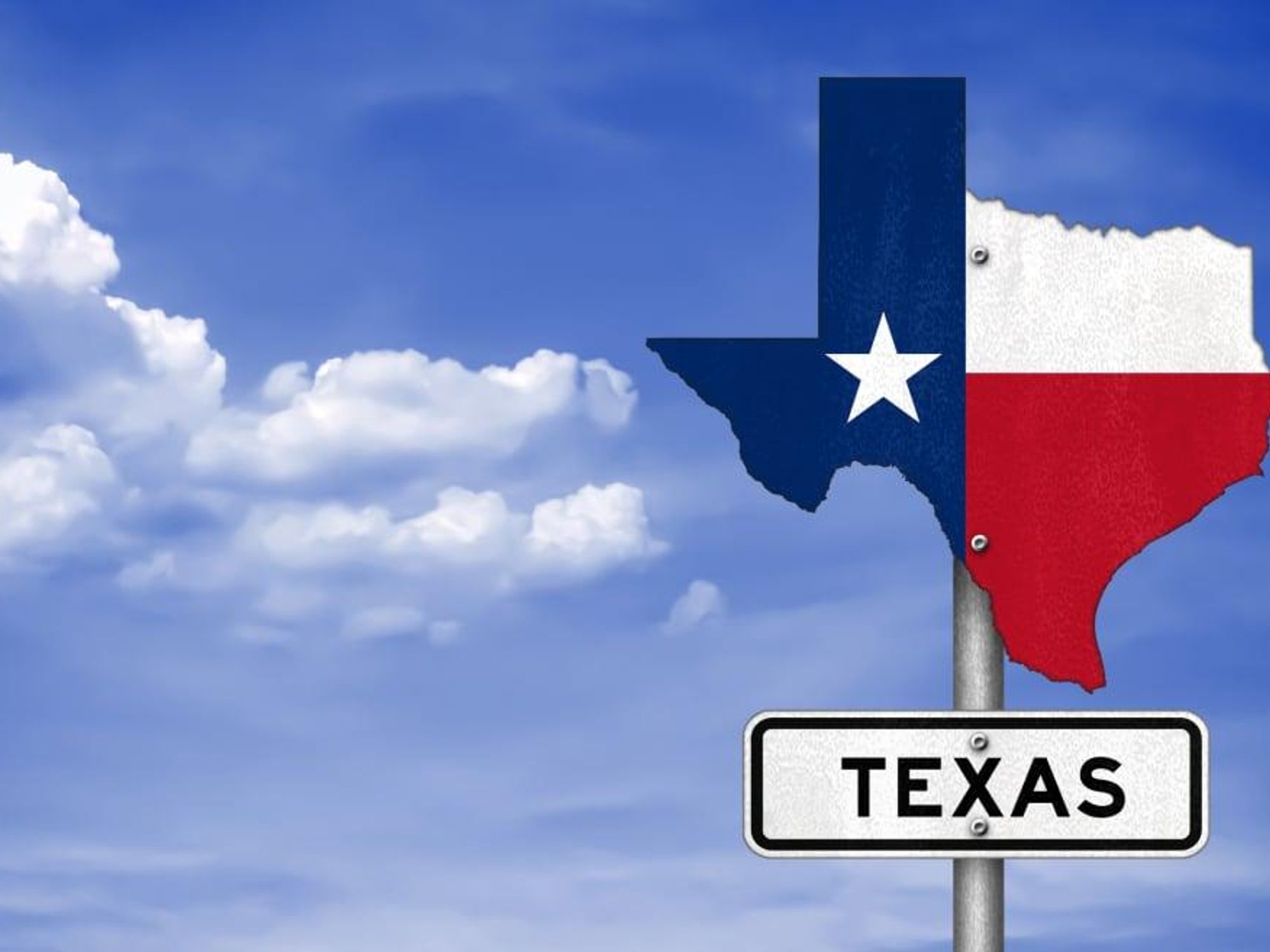 Texas state flag road sign