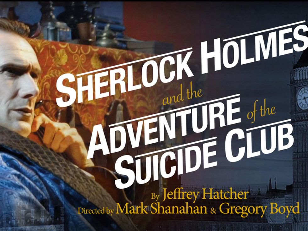 The Alley Theatre's poster for Sherlock Holmes and the Adventure of the Suicide Club poster