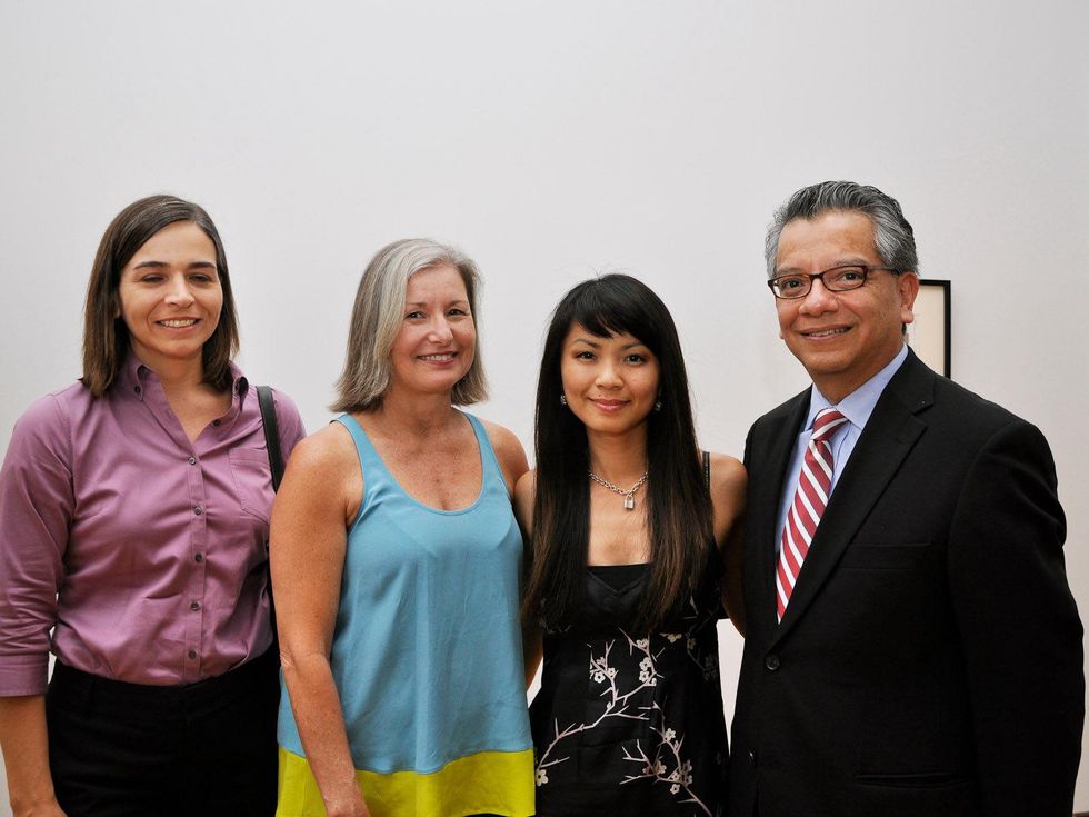The Art of Tawara Yusaku exhibit opening June 2013 Debbie McNulty, Nancy Wozny, Van Ngo and David Ruiz