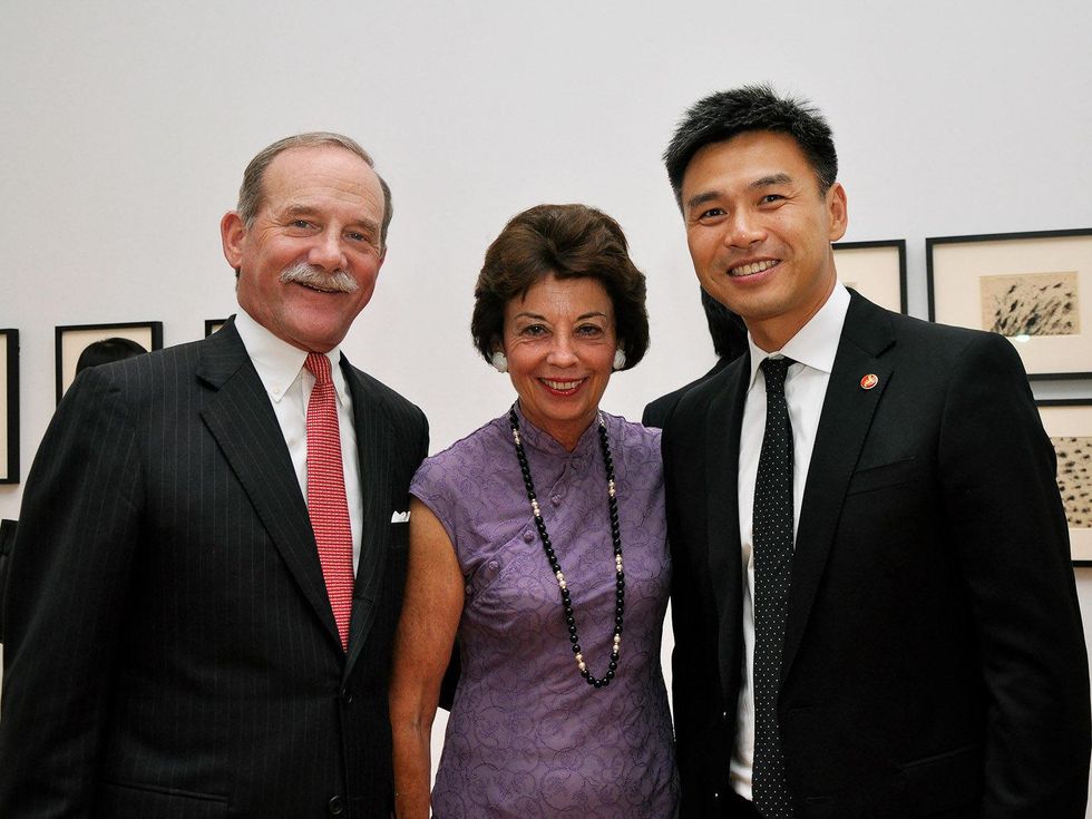 The Art of Tawara Yusaku exhibit opening June 2013 Marty Goossen and Kathy Goossen, and Hao Sheng