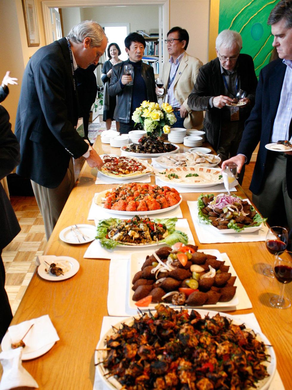 The buffet table at Slavka Glaser's FotoFest reception March 2014