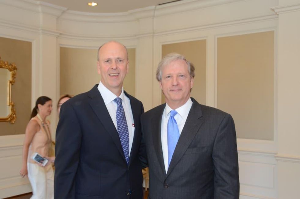 The Center luncheon, Feb. 2016, David Baldwin, Ronny Cuenod