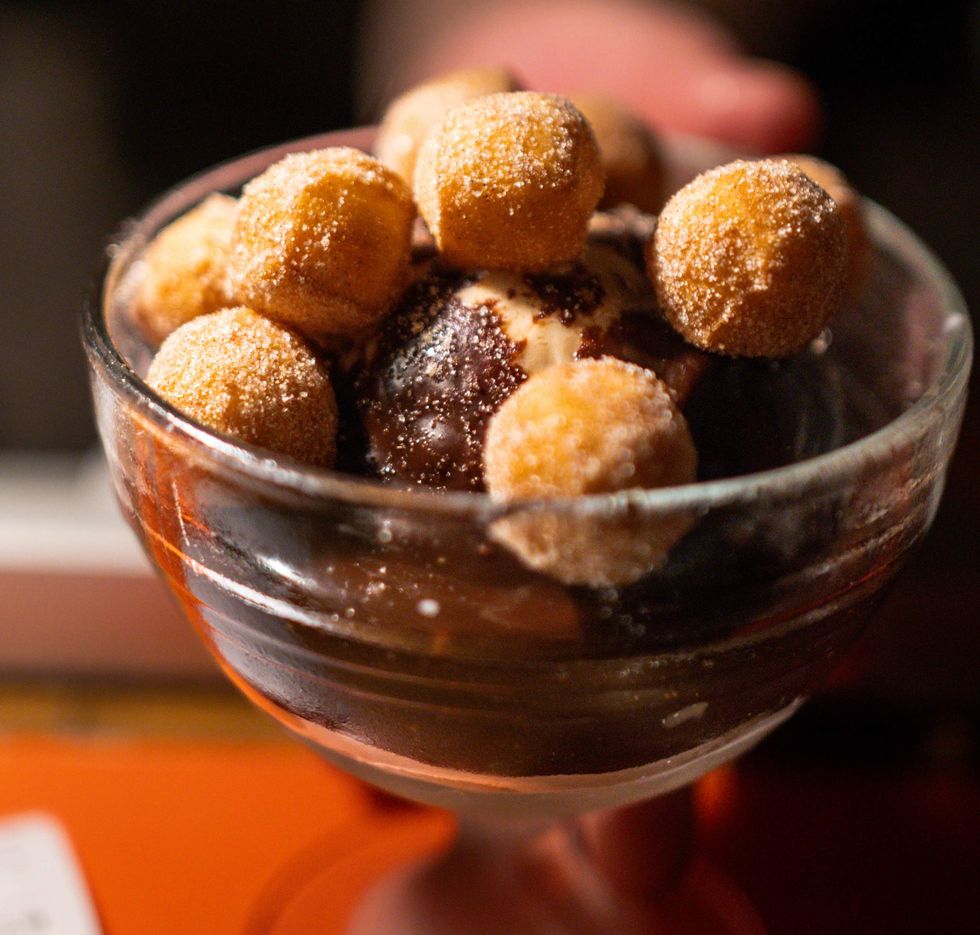 The coffee ice cream sundae at Tiny Champions