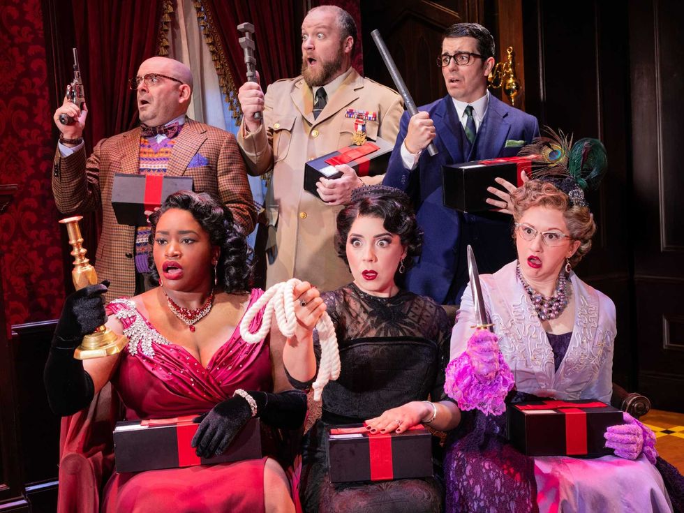 The Company of the Second North American tour of Clue