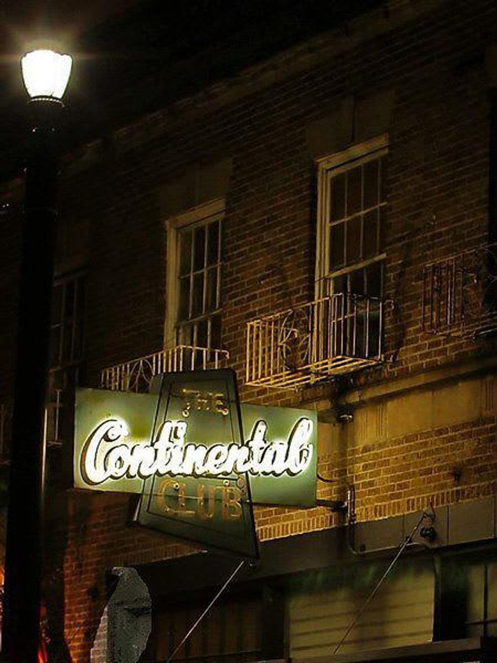 The Continental Club Houston sign lamp post