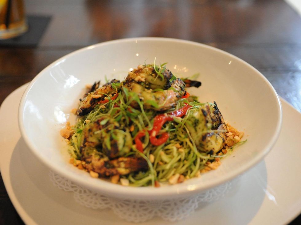 The Corner Table new menu July 2014 shrimp dish