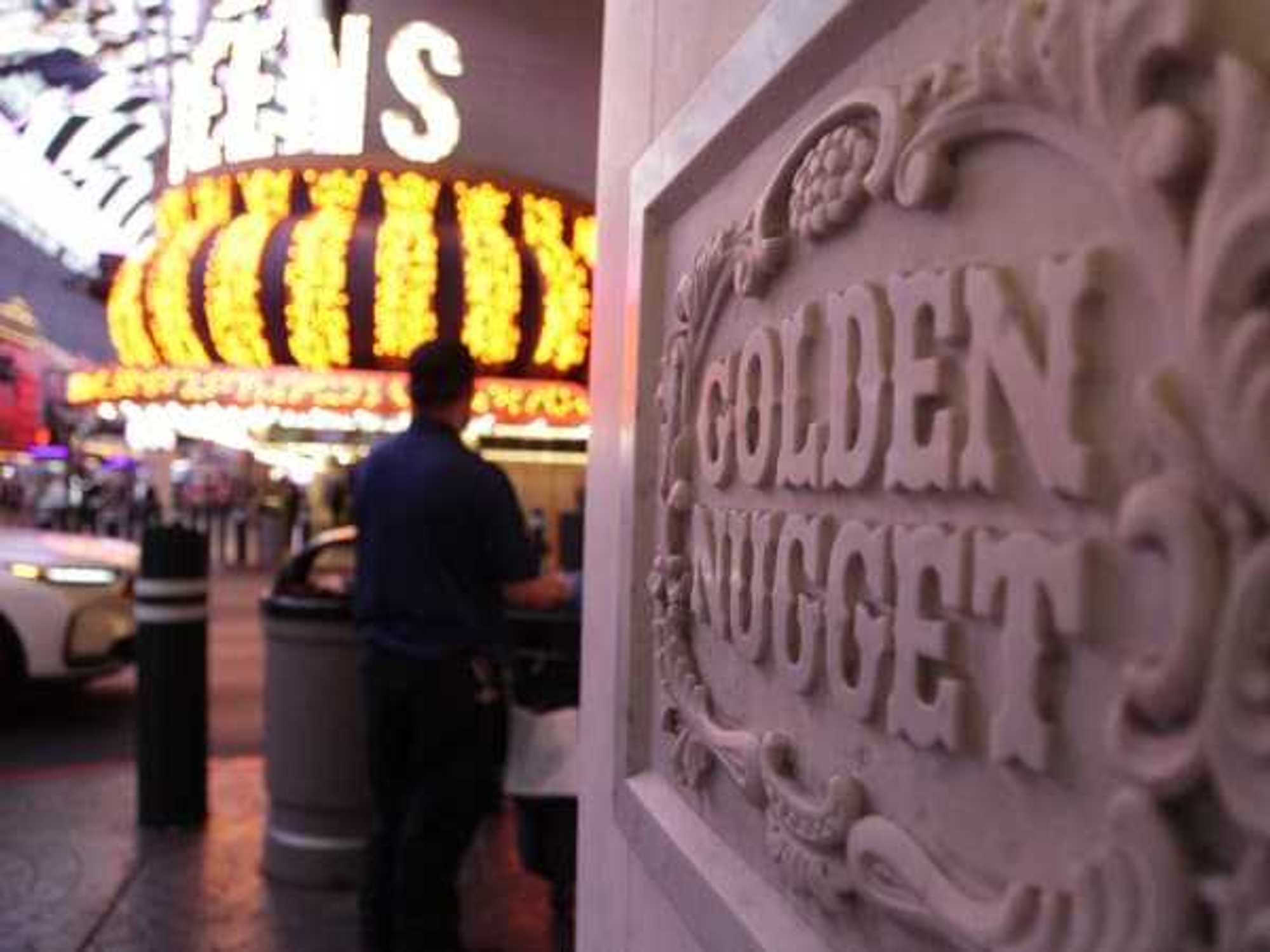 The entrance to the Golden Nugget casino