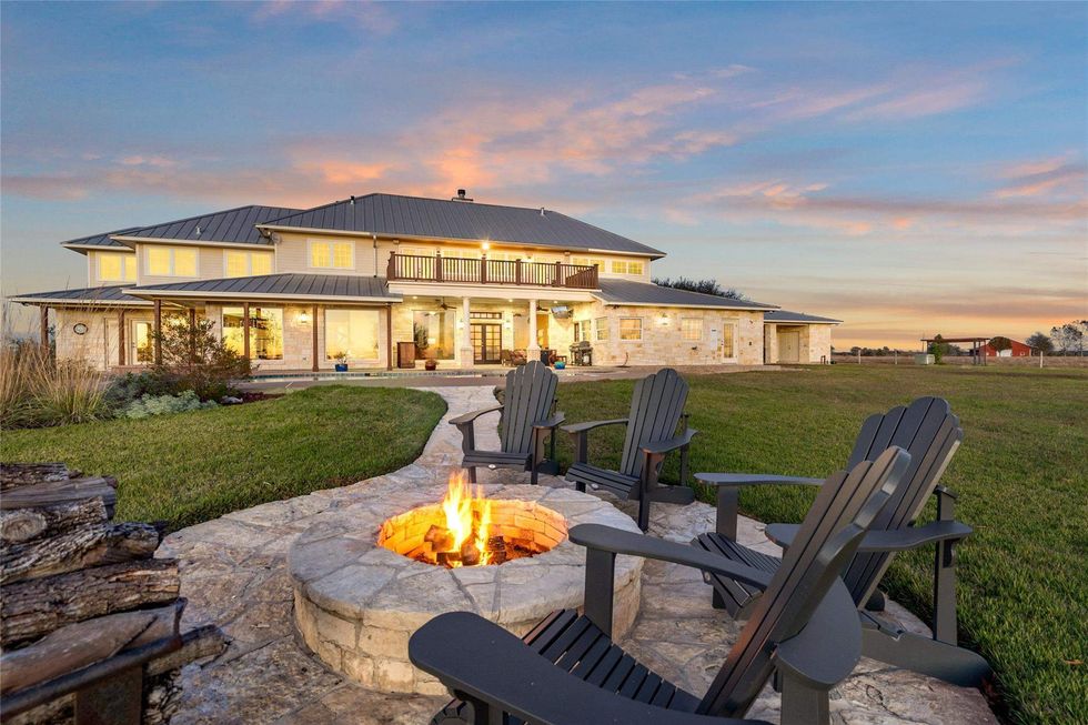 The fire pit at Rocking C Ranch at 2740 Flewellen Road