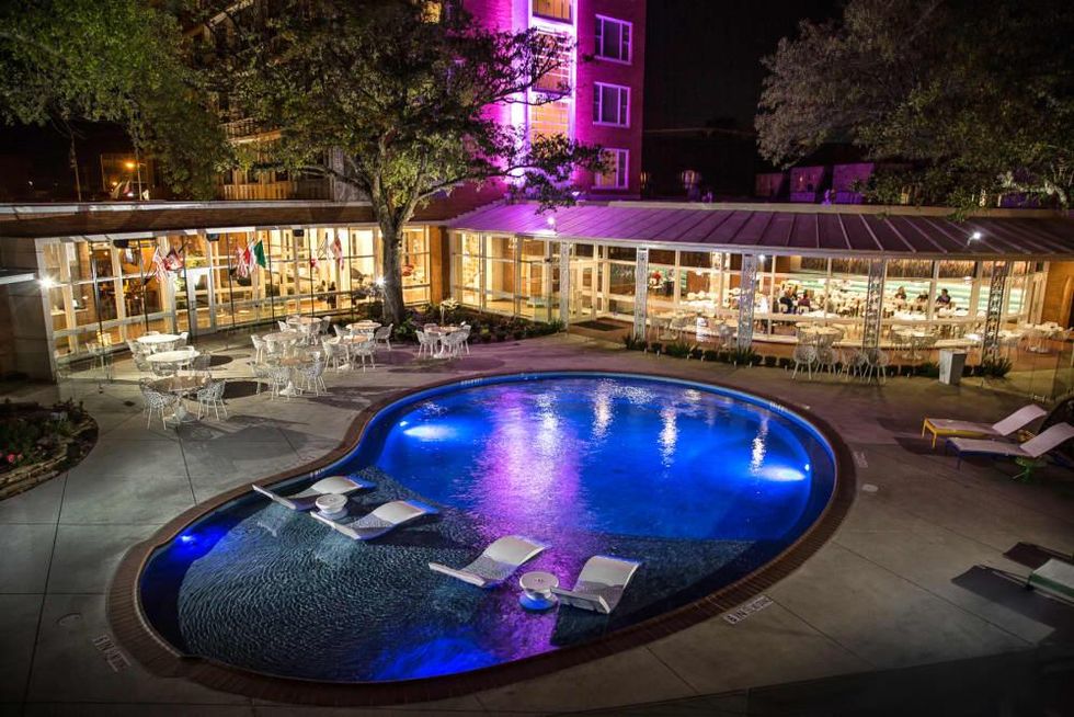 The Fredonia Hotel pool at night