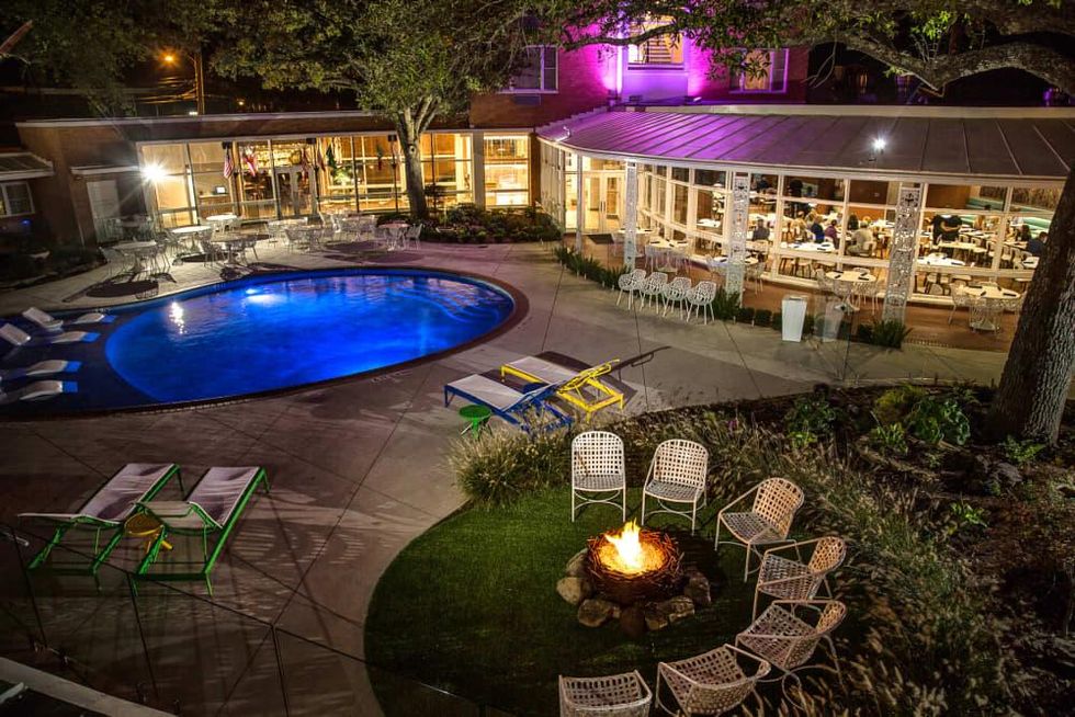 The Fredonia Hotel pool at night