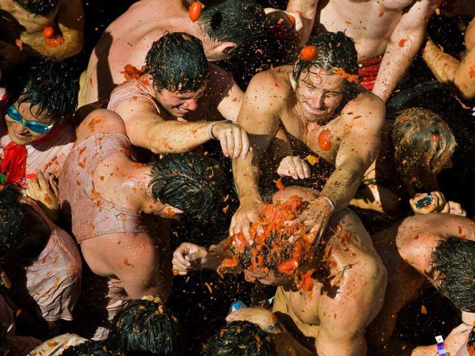 The Great Bull Run Tomato Royale tomato food fight