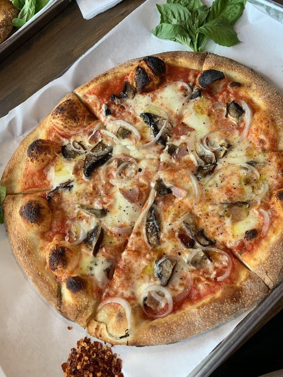 The Gypsy Poet mushroom pizza