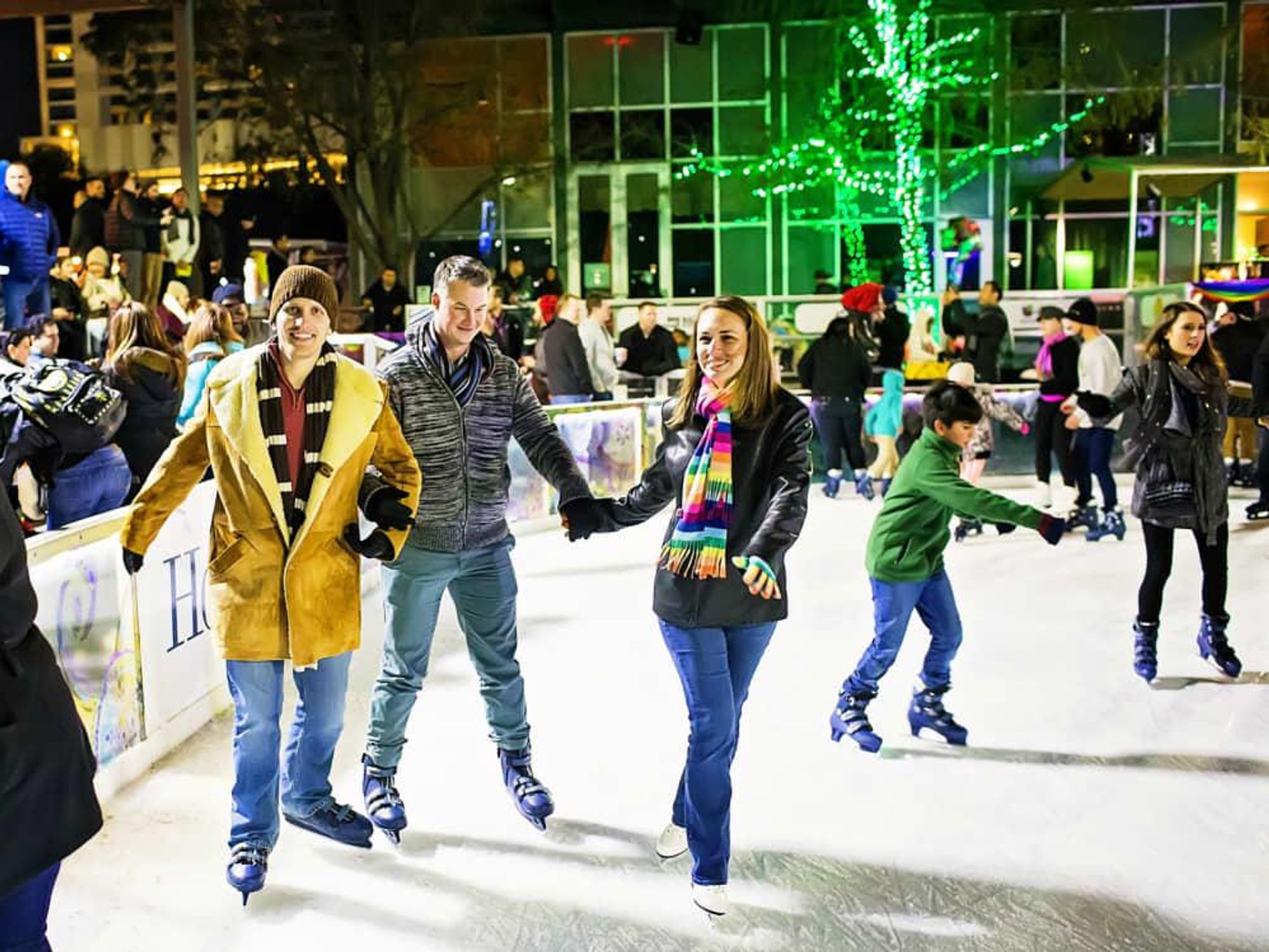 The ICE at Discovery Green ice skating downtown