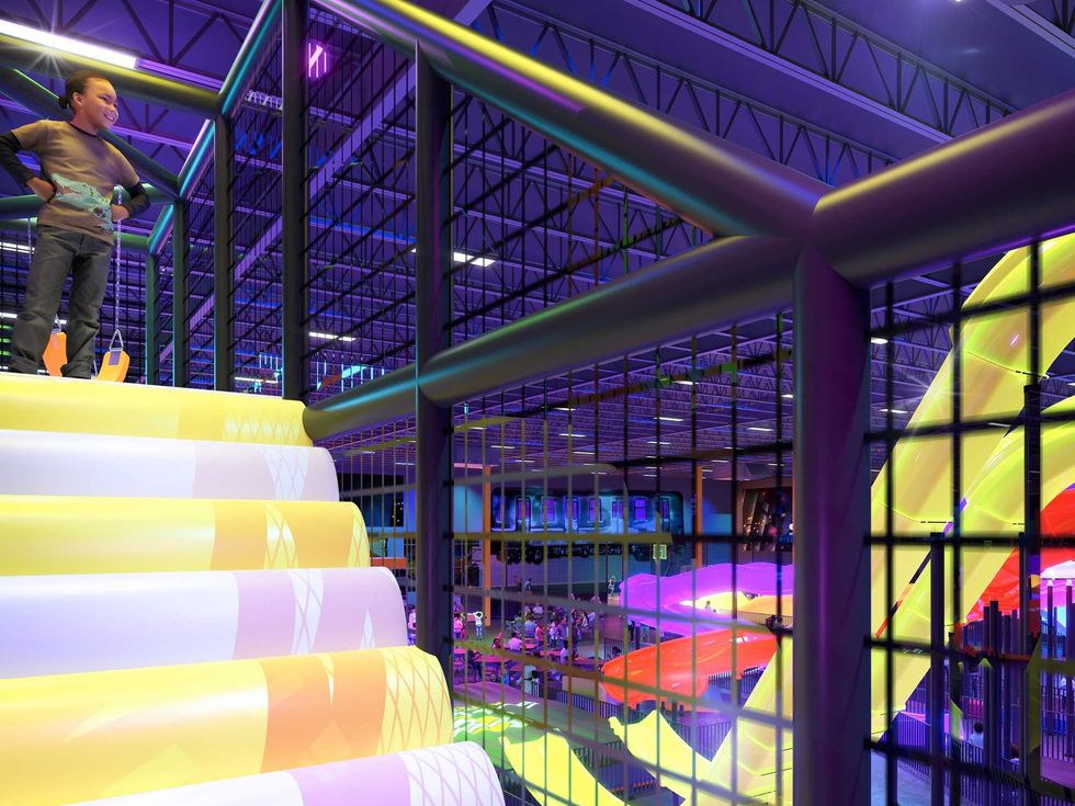 The indoor park at Slick City The Woodlands