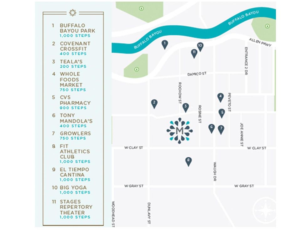 The Monroe at Bayou Park map