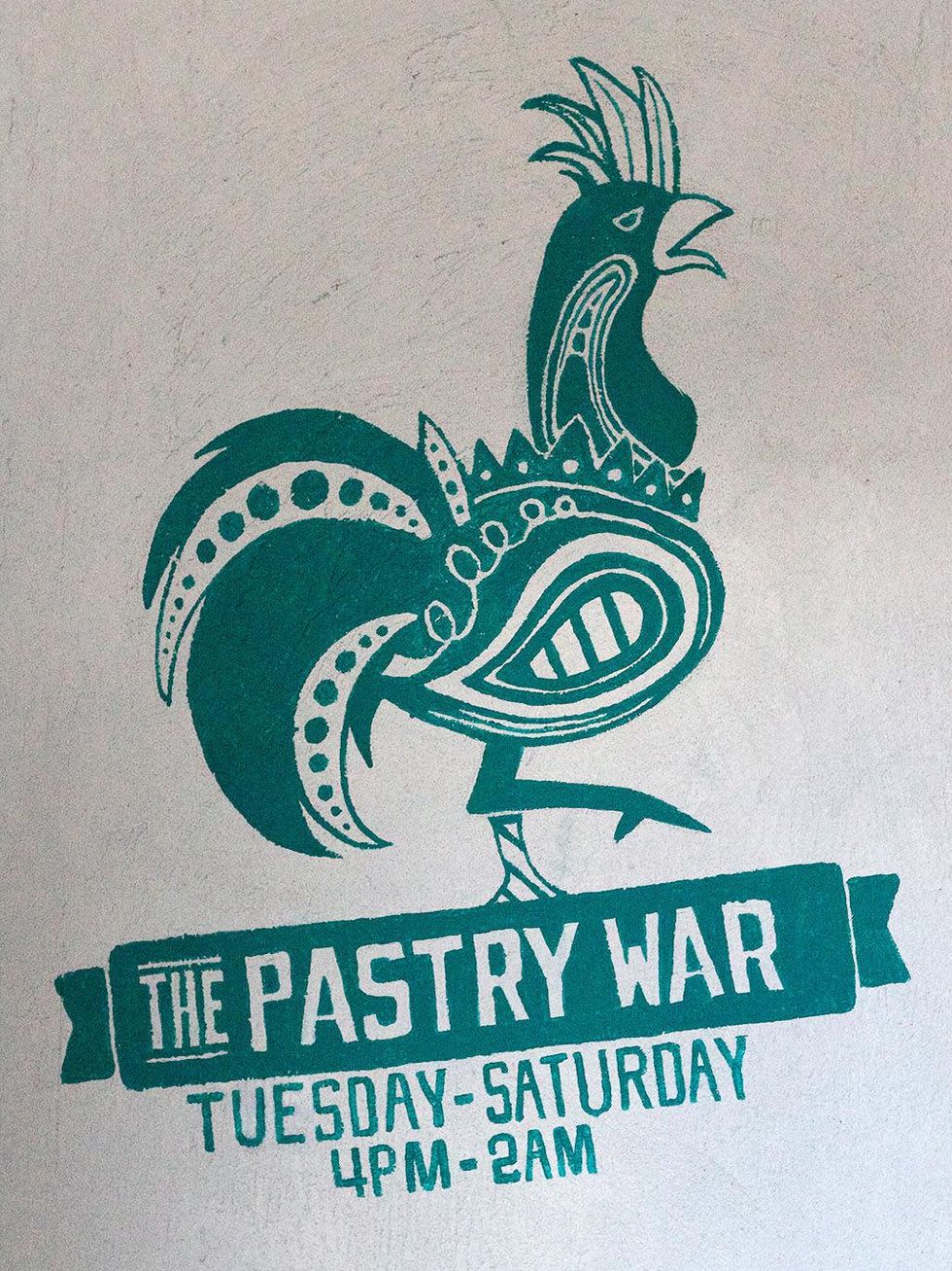 The Pastry War Houston August 2013 sign