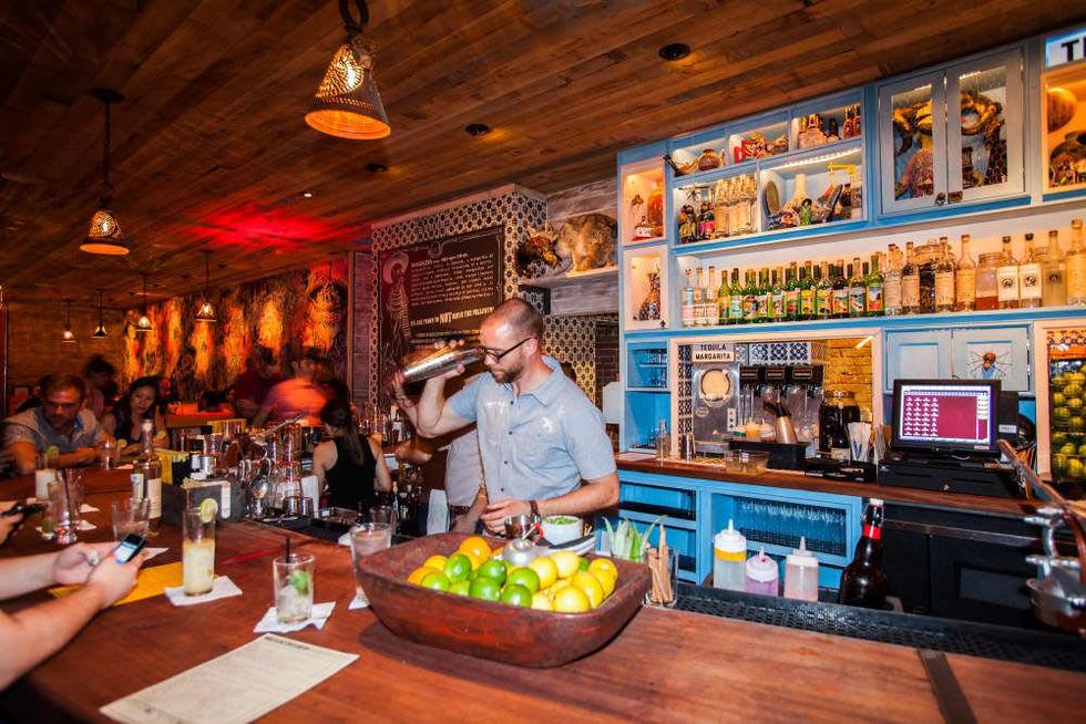 The Pastry War people at bar with Bobby Heugel