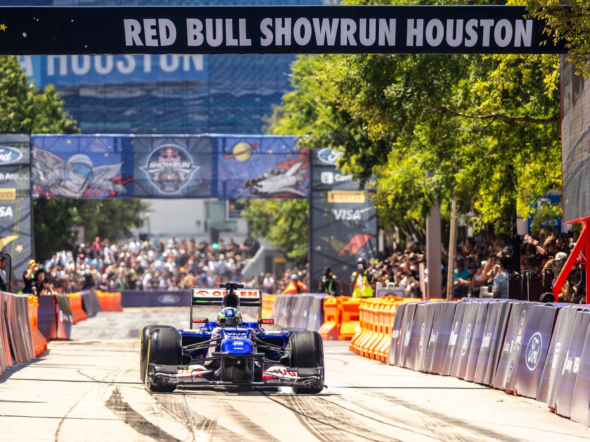 The Red Bull Showrun was full of racing, drifting, stunts, and more.