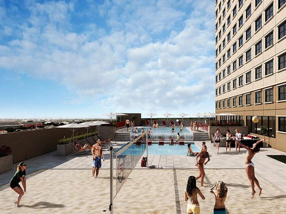 The Rise apartments rooftop pool Texas A&M College Station