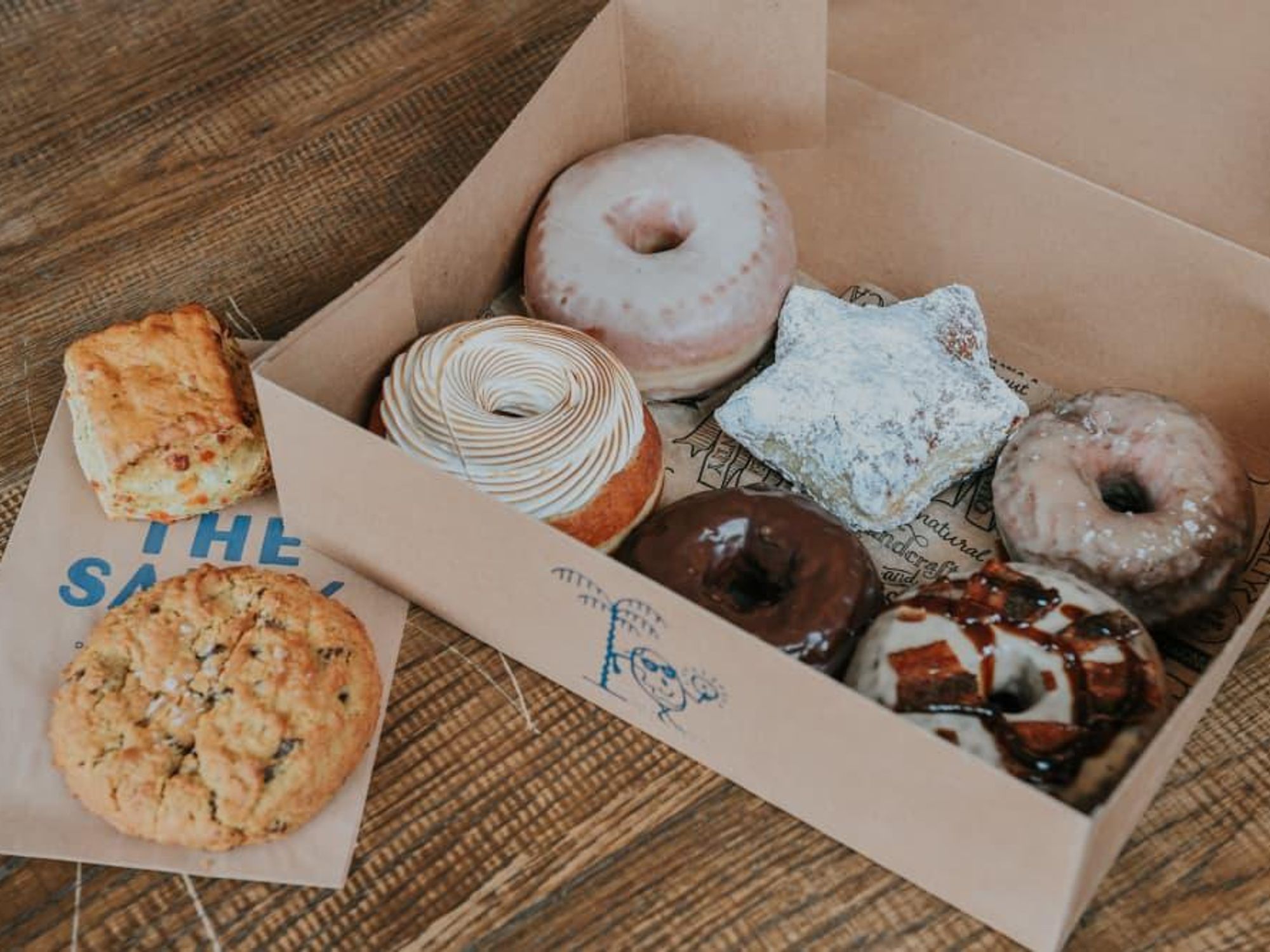 The Salty Donut's box of doughnuts