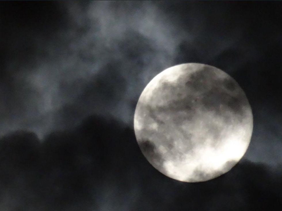 The Supermoon on a cloudy night in Houston. August 2014
