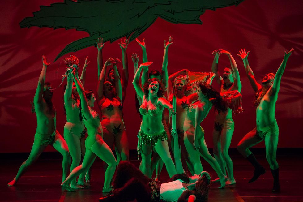 Theatre Under the Stars TUTS Reefer Madness Brooke Wilson as Sally and Ensemble