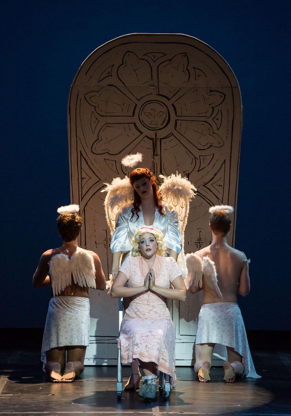 Theatre Under the Stars TUTS Reefer Madness Taylor Beyer as Mary Lane and Jessica Janes as Angel