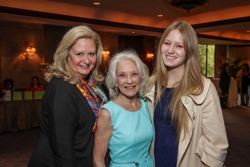 Theresa Attwell, from left, Cynthia Nordt and Mary Evans Attwell at the Houston Hospice butterfly luncheon April 2015