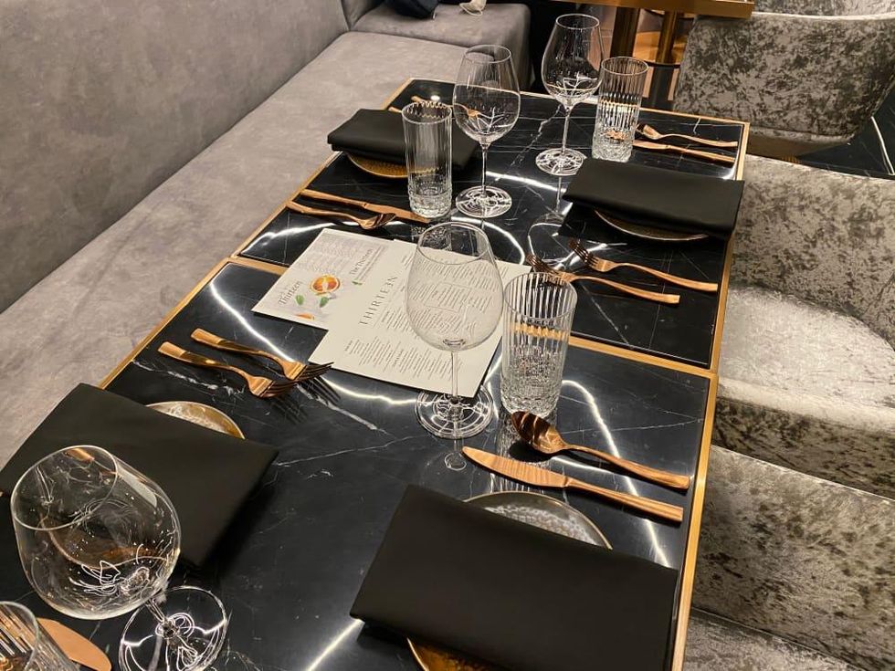 Thirteen table setting