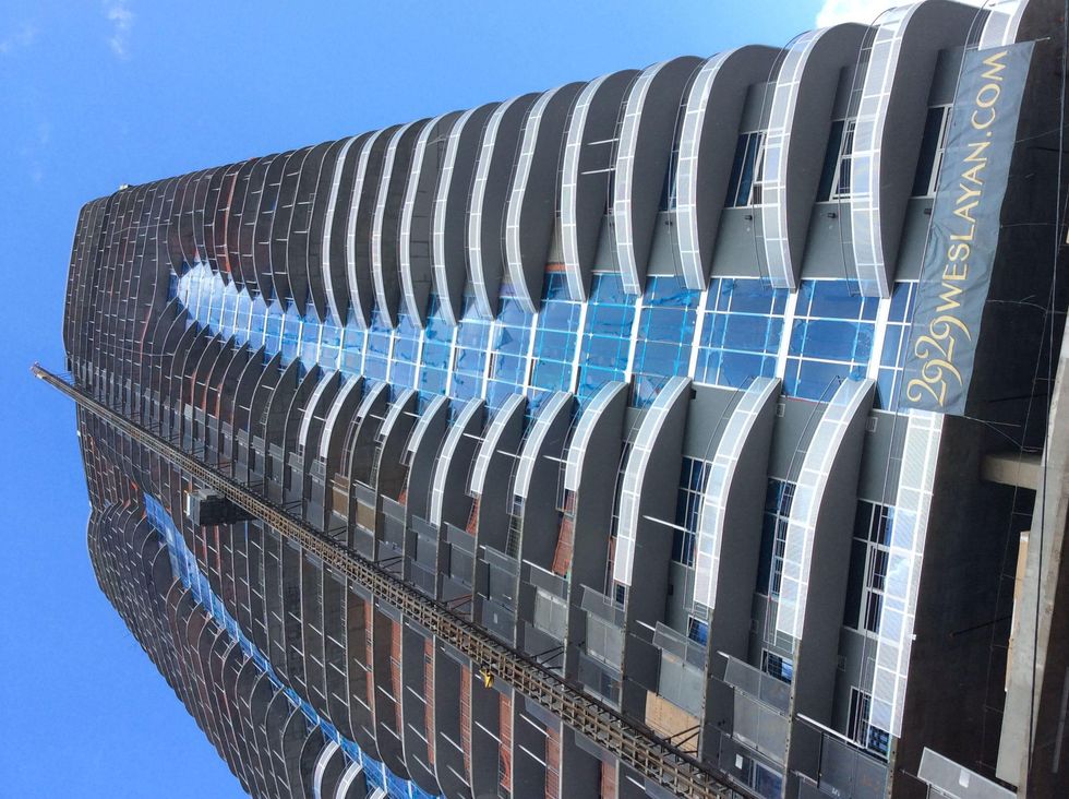 This 40-story apartment building, under construction at the corner of Weslayan and West Alabama, will be Houston's tallest apartment tower 2929 Wesleyan September 2014